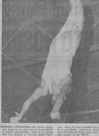 Newspaper Clipping of My Gymnastics Routine on the High Bar